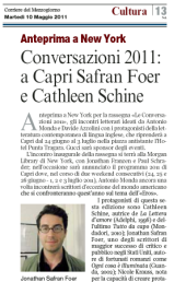 Conversazioni 2011: a Capri Safran Foer e Cathleen Schine